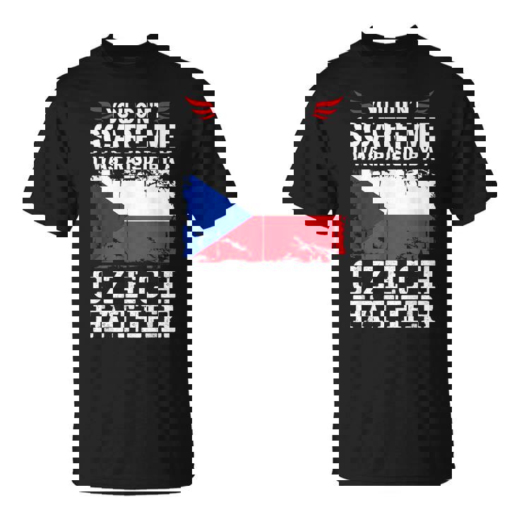 Raised By A Czech Father Father's Day Czech Republic Flag Tシャツ