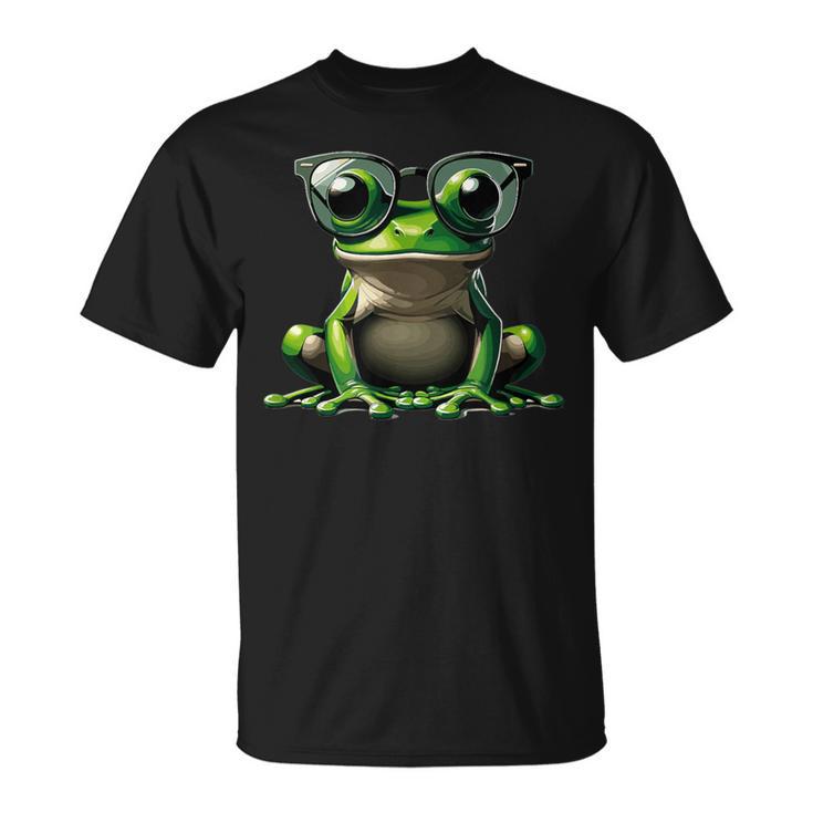 Ranaerde Con Gafas Deol Divertido Reptil Herpetología Amor Camiseta unisex