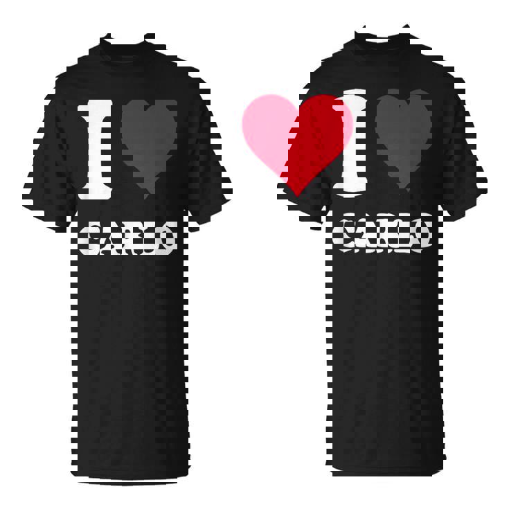Red Heart I Love Carlo Tシャツ