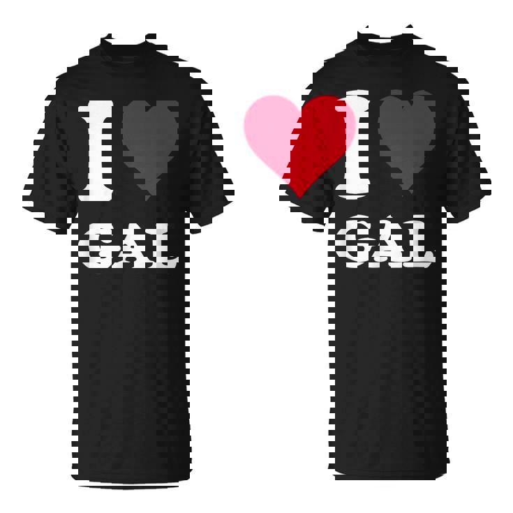 Red Heart I Love Gal Tシャツ