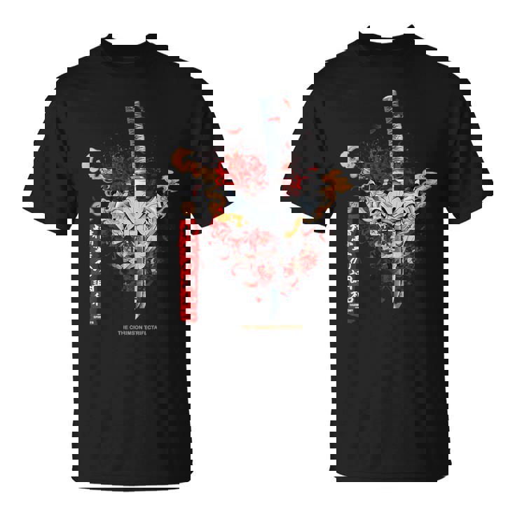 Redpider Lily And Japanese Anime Retro Oniamurai Mask Tシャツ