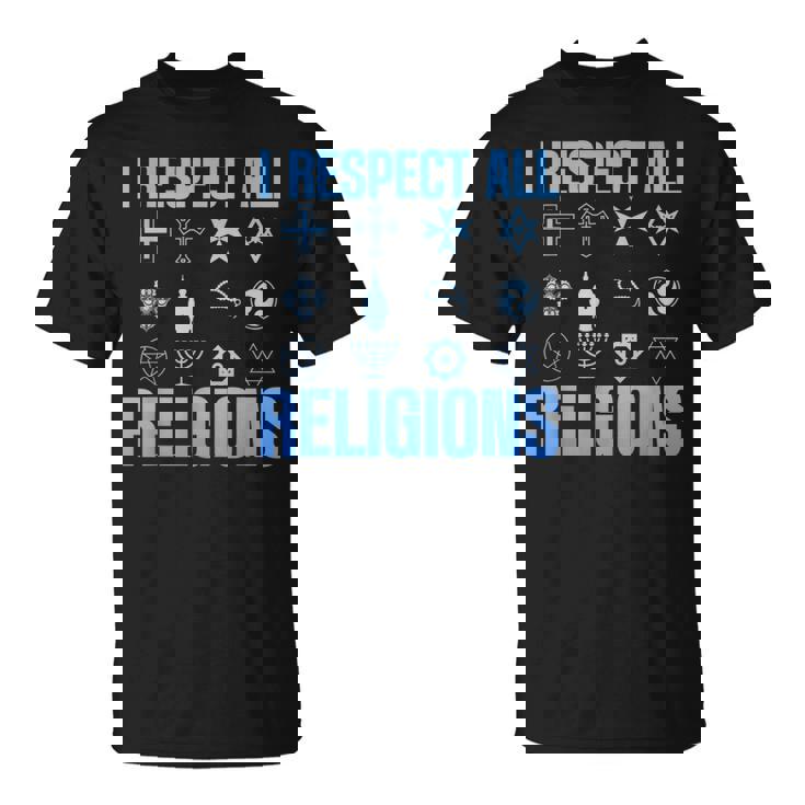 I Respect All Religions 精神性 寛容 受容 Tシャツ