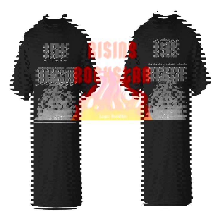 Rising Rockstar Fire Rocker Music Fun ロジックロックスター フェスティバル Tシャツ