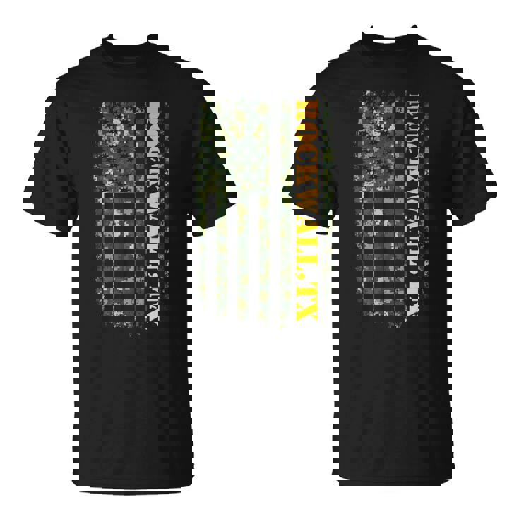 Rockwall Texas Camouflage Usa Flag Tシャツ