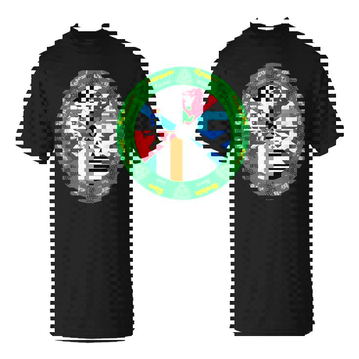 Rueda De Banderas De Las Naciones Celtas Diseño De Círculo De Patrimonio Cultural Camiseta unisex