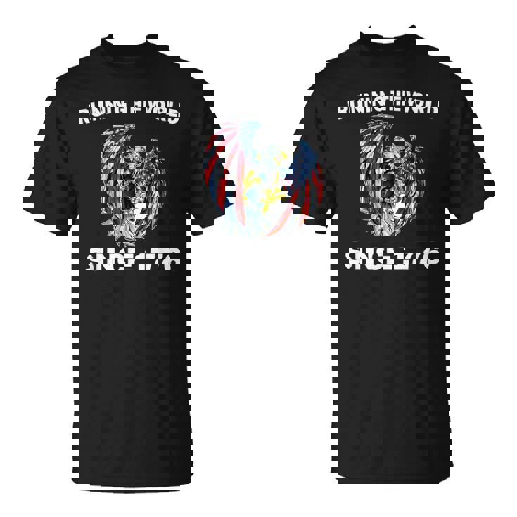 Running The Worldince 1776 アメリカンイーグル アメリカ国旗 Tシャツ