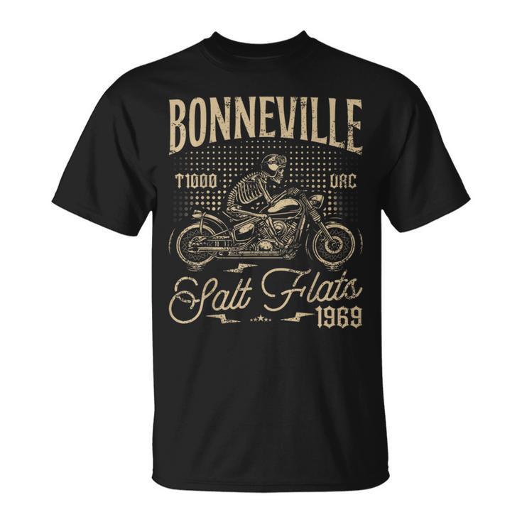 Salinas De Bonneville Motociclismo Carreras Moterointage Camiseta unisex