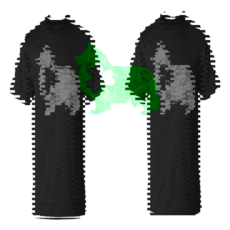 Shetlandheepdog シェルティ セントパトリックデー メンズ シャムロックドッグ Tシャツ