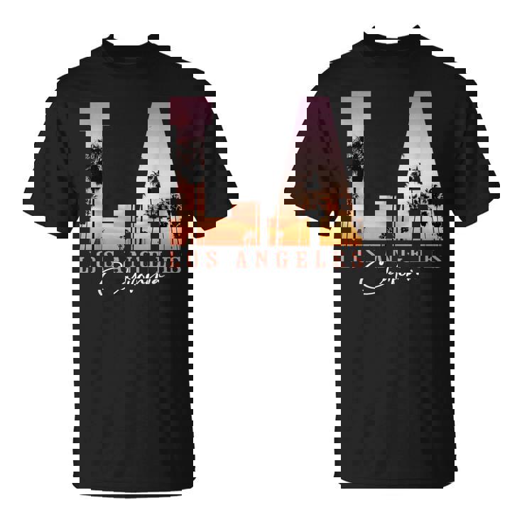 Souvenir Du Coucher Deoleil La Los Angeles Californie T-Shirt