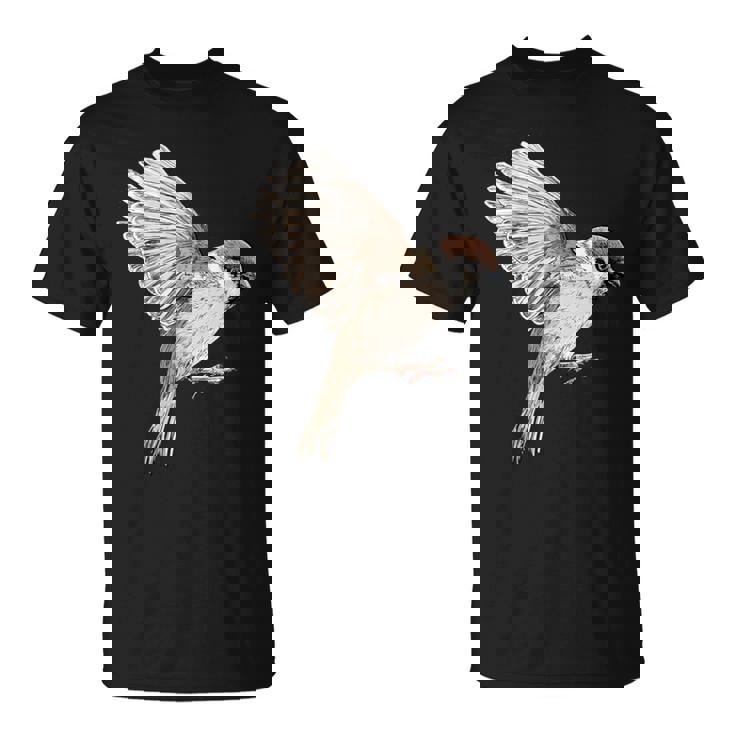 Sparrow-Spring-スズメ-春-自由-鳥-動物 Tシャツ