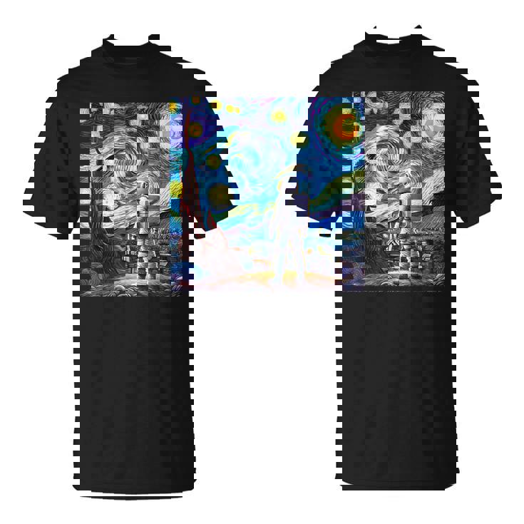 Starry Night Renditionincentan Gogh Astronaut Tシャツ