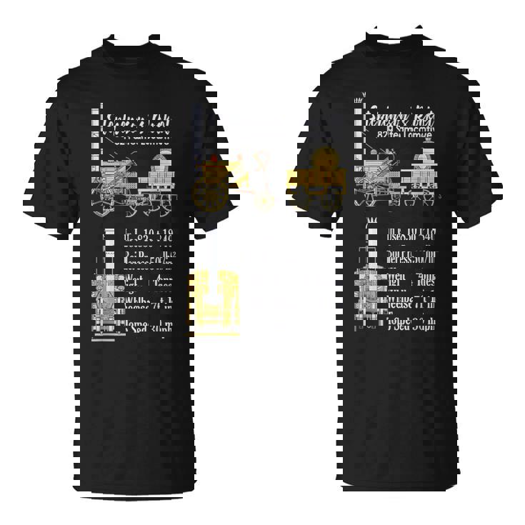 Stephenson のロケット蒸気機関車の機関車図 Tシャツ