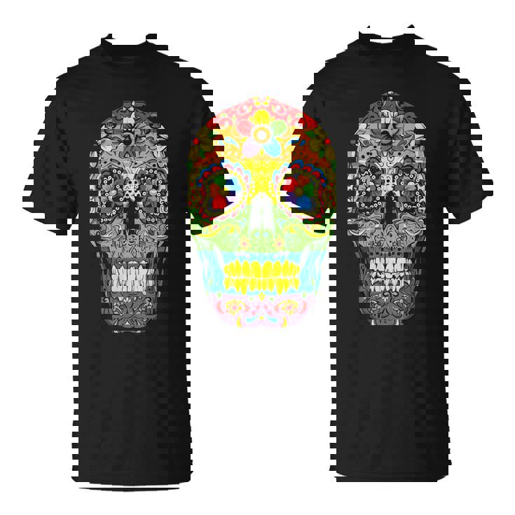Sugarkull Lgbt Gay Pride Rainbow Flag Day Of The Dead Tシャツ