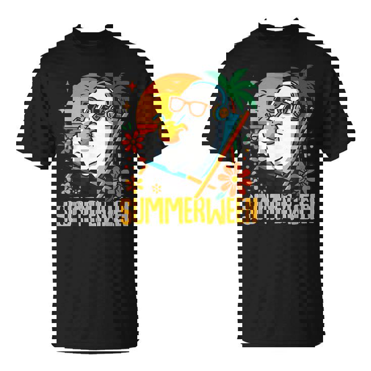 Summerween Ghost Halloween Summer Beach Vibes T-Shirt