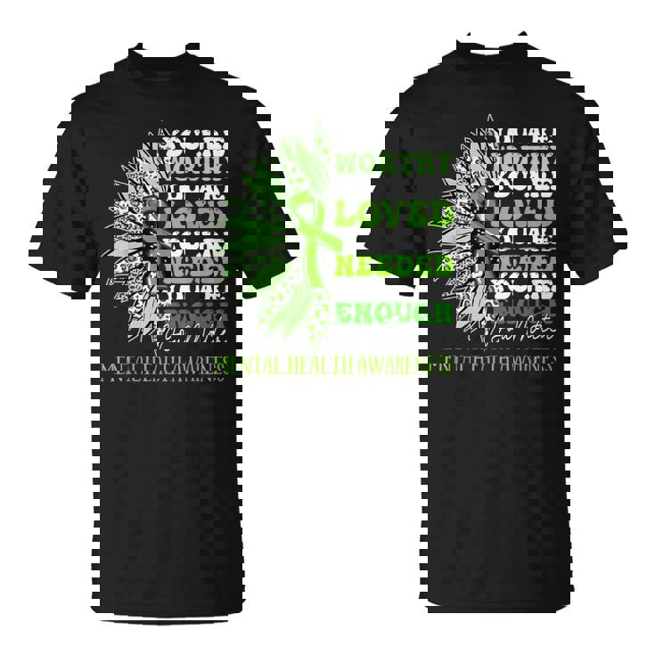 Sunflower Motivational Mental Health Awareness Women T-Shirt