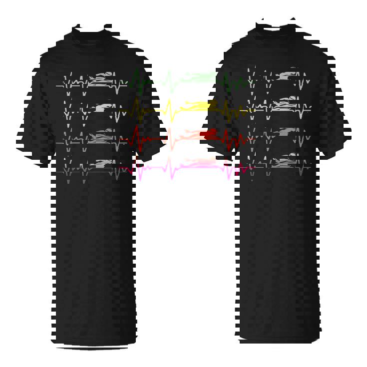 Swimmer スイミング ハートビート バタフライ ファニースイム Tシャツ