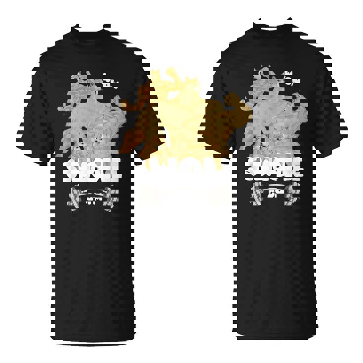 Swole Gymwole Doge Meme Buff Doge Meme Tシャツ