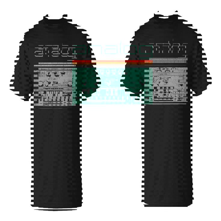 Synthesizer アナログシンセテクノ酸djプロデューサー ビンテージ Tシャツ