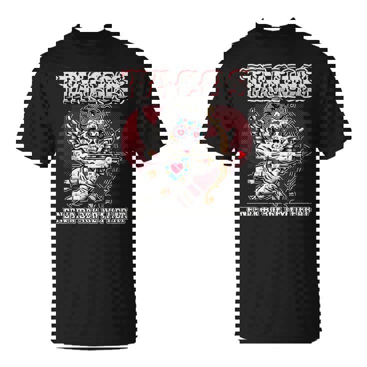 Taco Lovers バレンタインデー シュガースカル キューピッド メキシカンアート Tシャツ