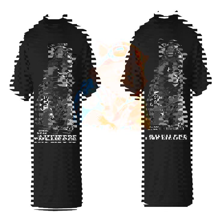 Tanuki Elite Forces No1 タヌキ精鋭部隊 漢字 動物 かわいい狸 たぬき おもしろ アニマル Tシャツ