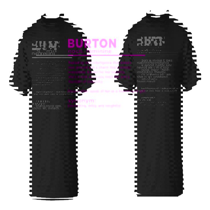 Team Burton 姓 誕生日や家族の集まりに Tシャツ