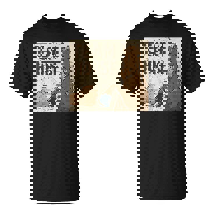 Team Horse 面白い馬のデザイン Tシャツ