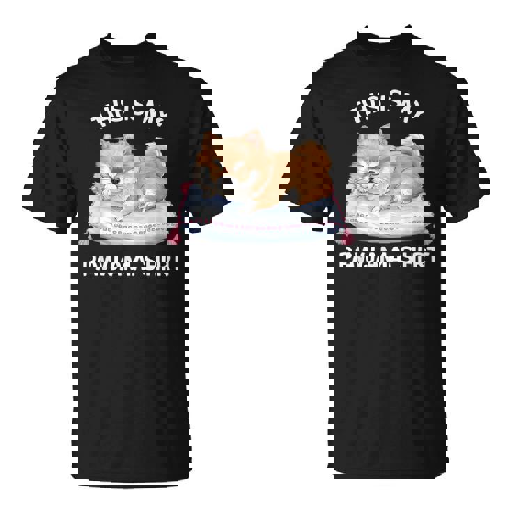 This Is My Pawjama Pomeranian 公式犬用昼寝 Tシャツ