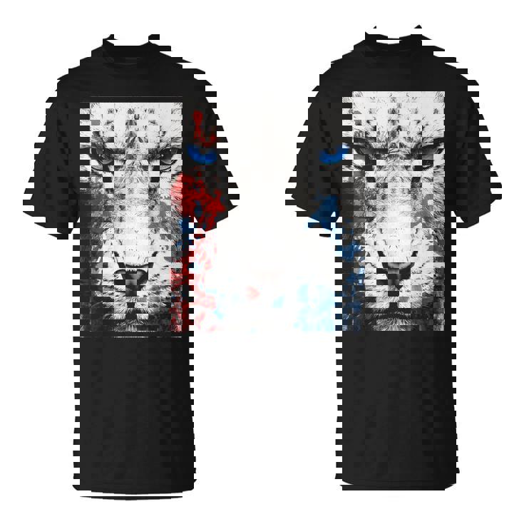 Tigre Ojos Azules Arte Animal Dibujo Motivo Anime Camiseta unisex