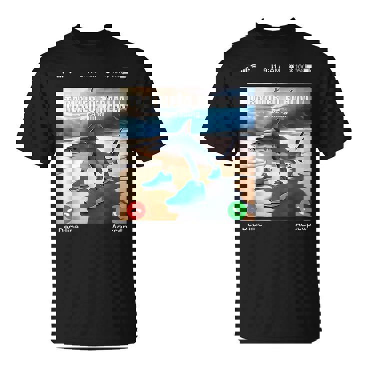 Tralalero Tralala イタリアンブレインロットミーム 電話ミーム Tシャツ