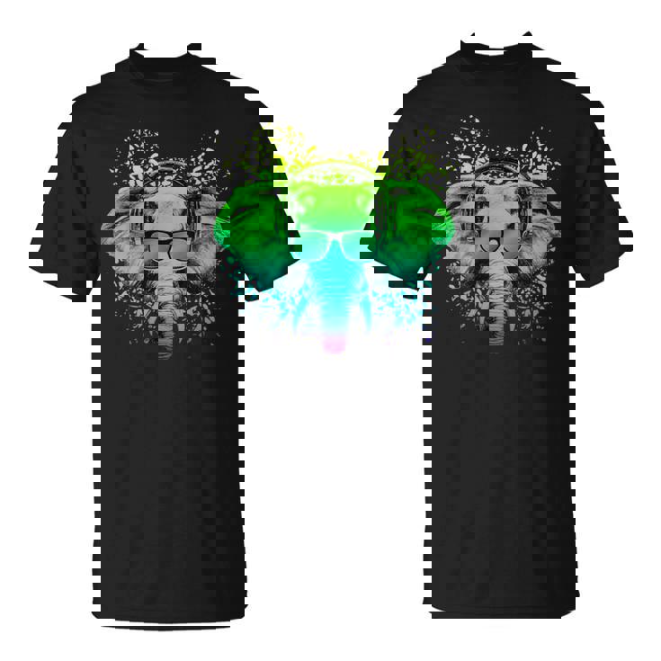 Trippy Dj Cadeau Pour Ravers Techno House Éléphant Psychédélique T-Shirt