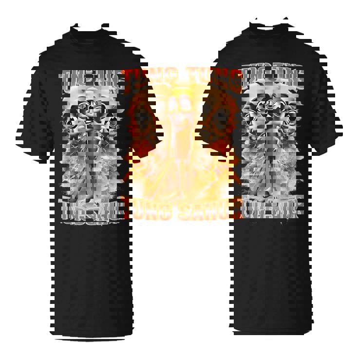 Tung Tung Tungahur イタリアのブレインロット、面白い野球バット Tシャツ