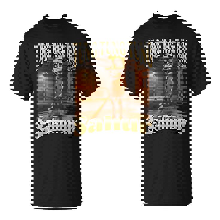 Tung Tungahur 面白いイタリアンブレインロットミームグラフィック Tシャツ