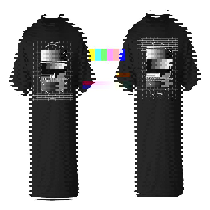 Tvテストパターン カラーバー テストカード スクリーン 懐かしいオタク Tシャツ