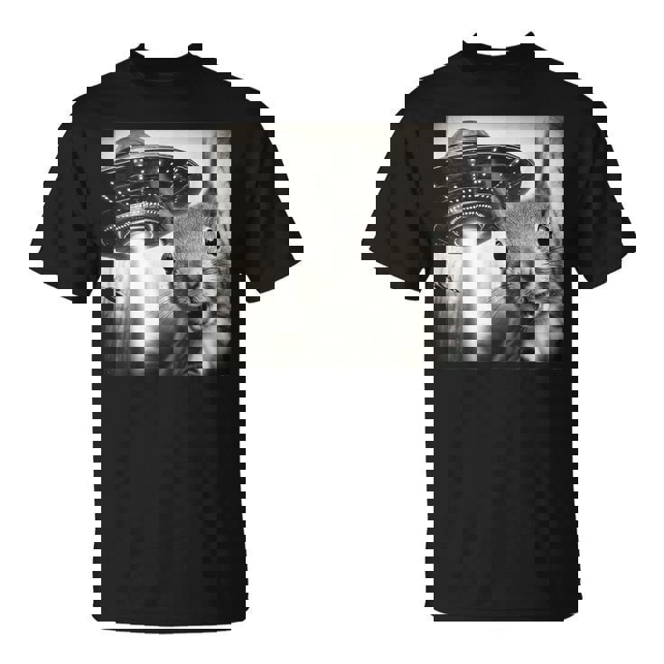 Ufoとリス自撮り面白いリス愛好家 Tシャツ