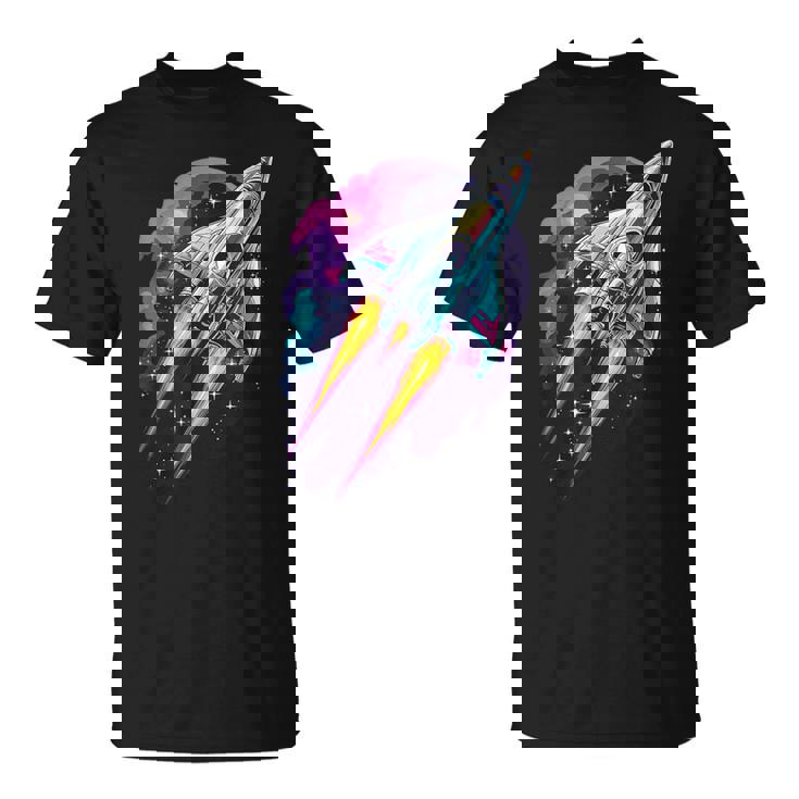 Universe Rockettart Cosmoshuttle Flight Galaxypace T-Shirt