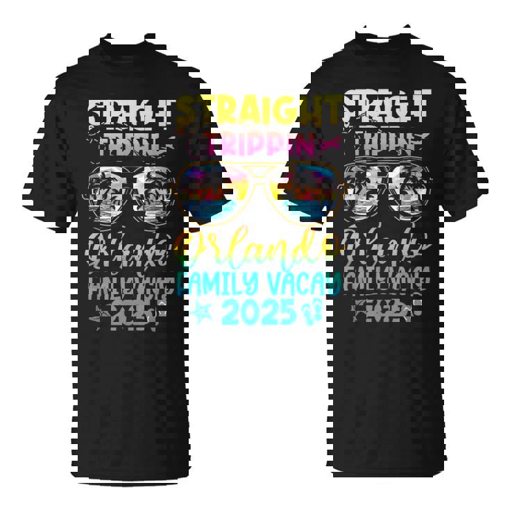 Vacaciones Familiares En Orlando 2025 Trippin Recto Camiseta unisex