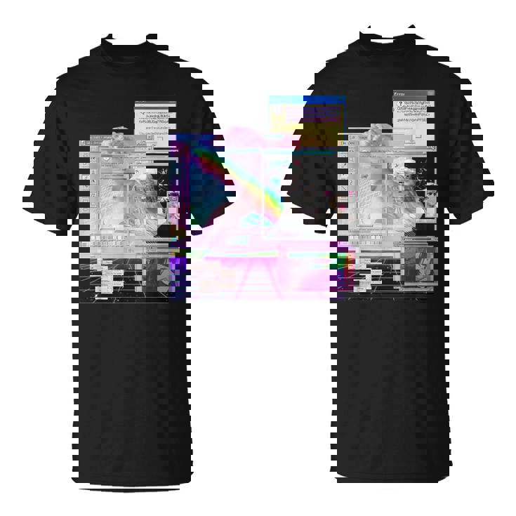 Vaporwave 美的pc トリッピーアート 90年代コンピューター Tシャツ