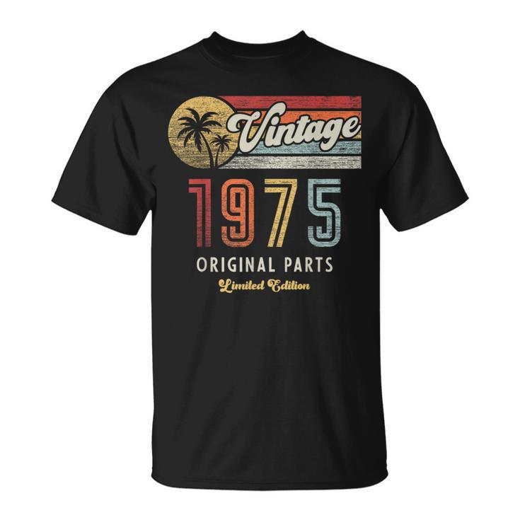 Vintage 1975 Original Piezas Palmas 50 Cumpleaños Camiseta unisex