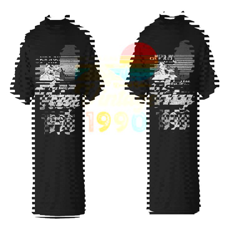 Vintage 1990 Montañas Águila Retro 35 Cumpleaños Camiseta unisex