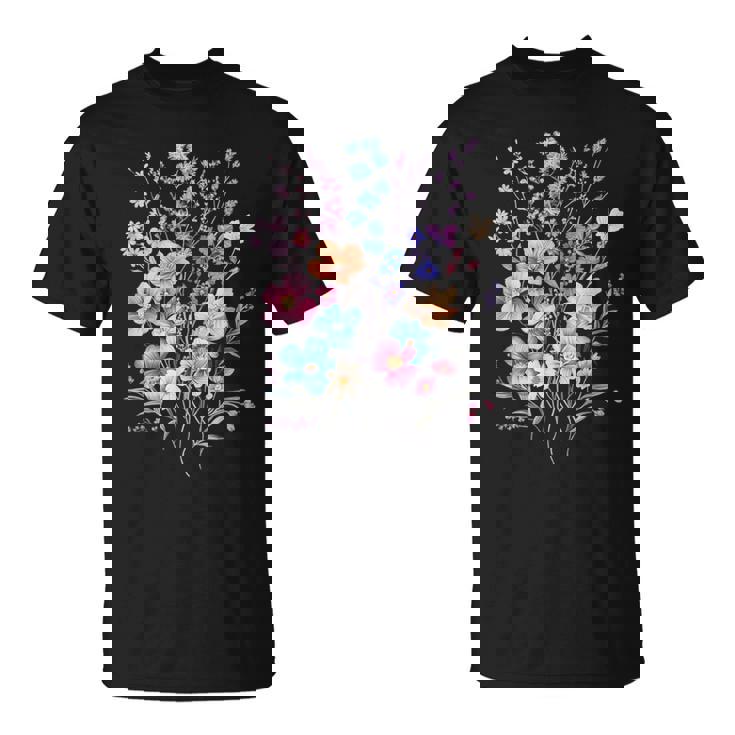 Vintage Flowers Wildflower Graphic Floral Gardening T-Shirt