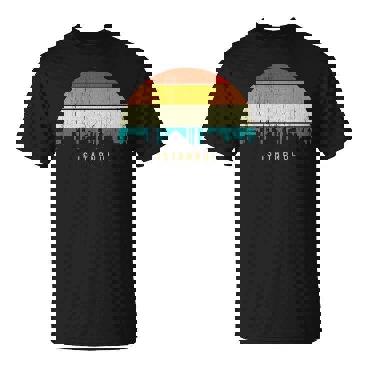 Vintage Retrotyle City Turkeykyline Cityscape Istanbul 長袖tシャツ Tシャツ