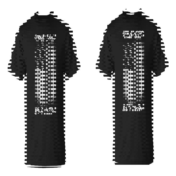 Vintage Usa Flag Fear God Not Man Tシャツ