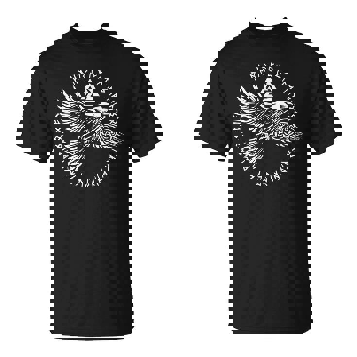 Walhalla Raven Odins ルーンズ ノルディック コンパス バイキング Tシャツ