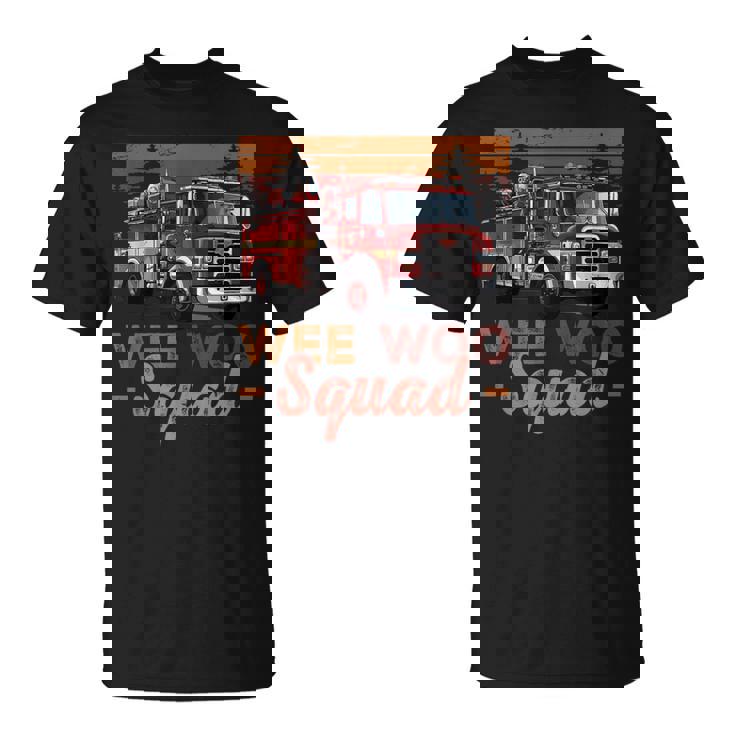 Wee Wooquad 消防車 消防士 ヴィンテージ 消防車 Tシャツ
