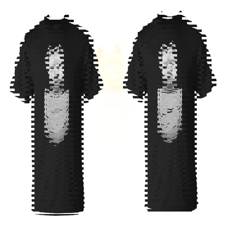 Westie ホワイトハイランドテリアポケット 犬の飼い主用 Tシャツ