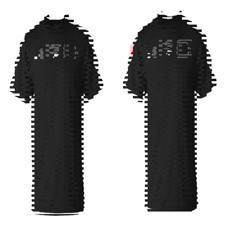 Wi-Fi ワイファイ スマホ 電波 悪い バッテリー 切れ 電池切れ 電池残量イラスト おもしろ Tシャツ