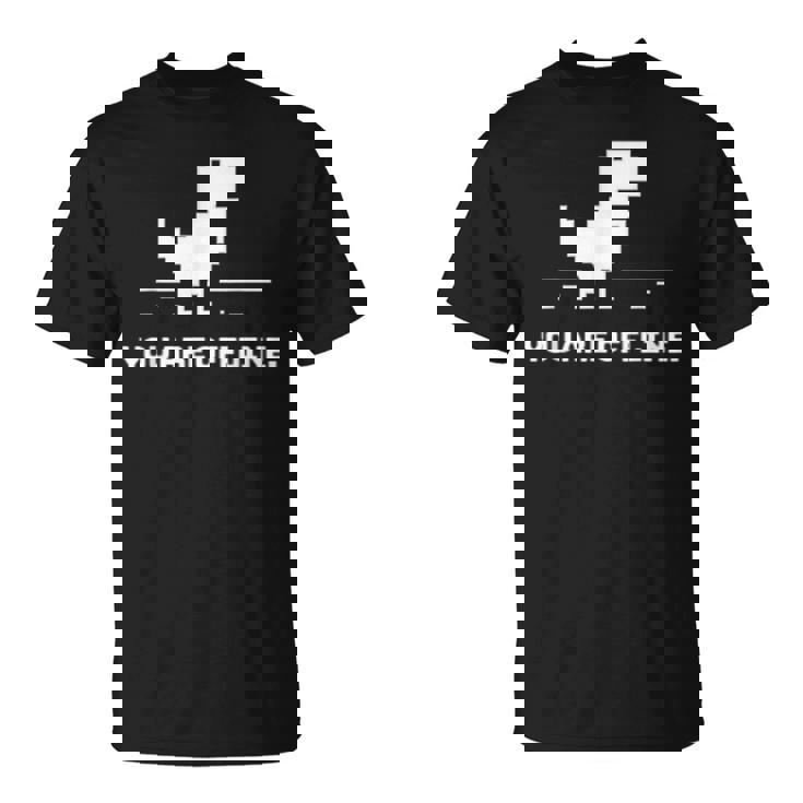 You Are Offline T-Rex 恐竜のラン ピクセルアート 恐竜ゲーム Tシャツ