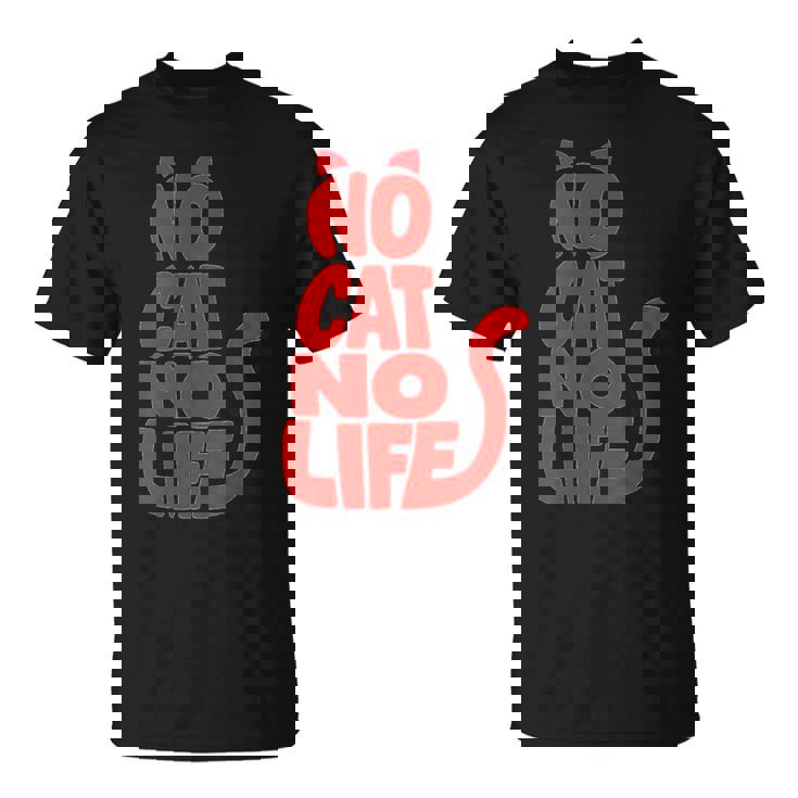 「No Cat No Life」シルエットキャット Tシャツ