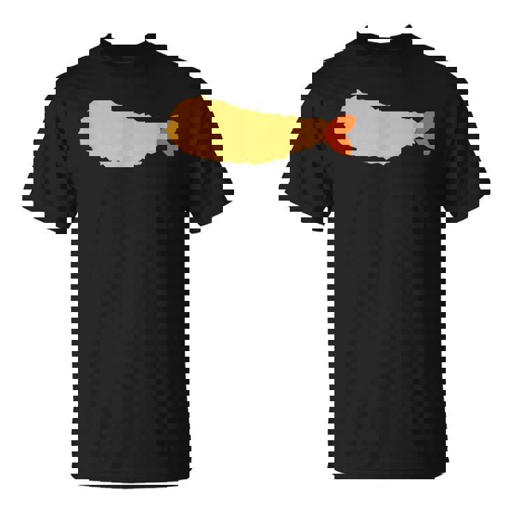 【エビフライ】えびふらい 海老 えび 蝦 エビ おもしろ 面白い シンプル イラスト おしゃれ 可愛い ネタ ウケ狙い Tシャツ