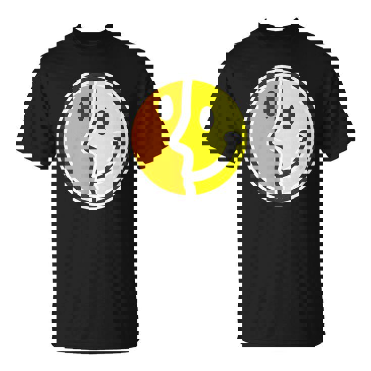 【ピカソ風】スマイル フェイス 笑顔（パロディ）キュビズム【スマイリー】ニコニコ 黄色 ポップ かわいい Tシャツ